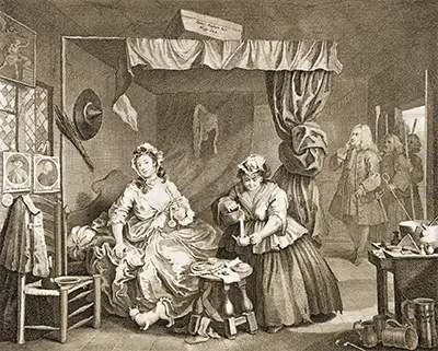 Moll has Gone From Kept Woman to Common Prostitute William Hogarth